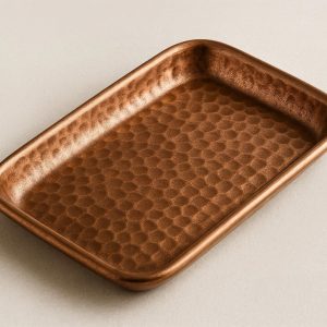 Metallic Hammered Copper Mini Tray for Bathroom and Vanity
