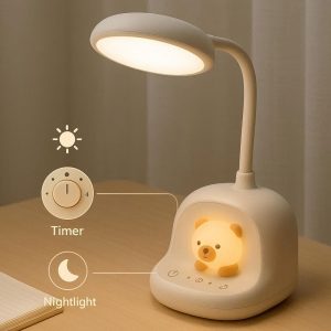 Dimmable Nursery Kids Desk Lamp with Timer and Night Light Function